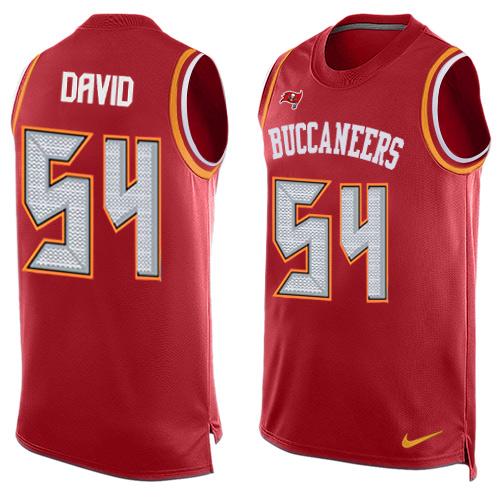 Nike Buccaneers #54 Lavonte David Red Team Color Men's Stitched NFL Limited Tank Top Jersey - Click Image to Close
